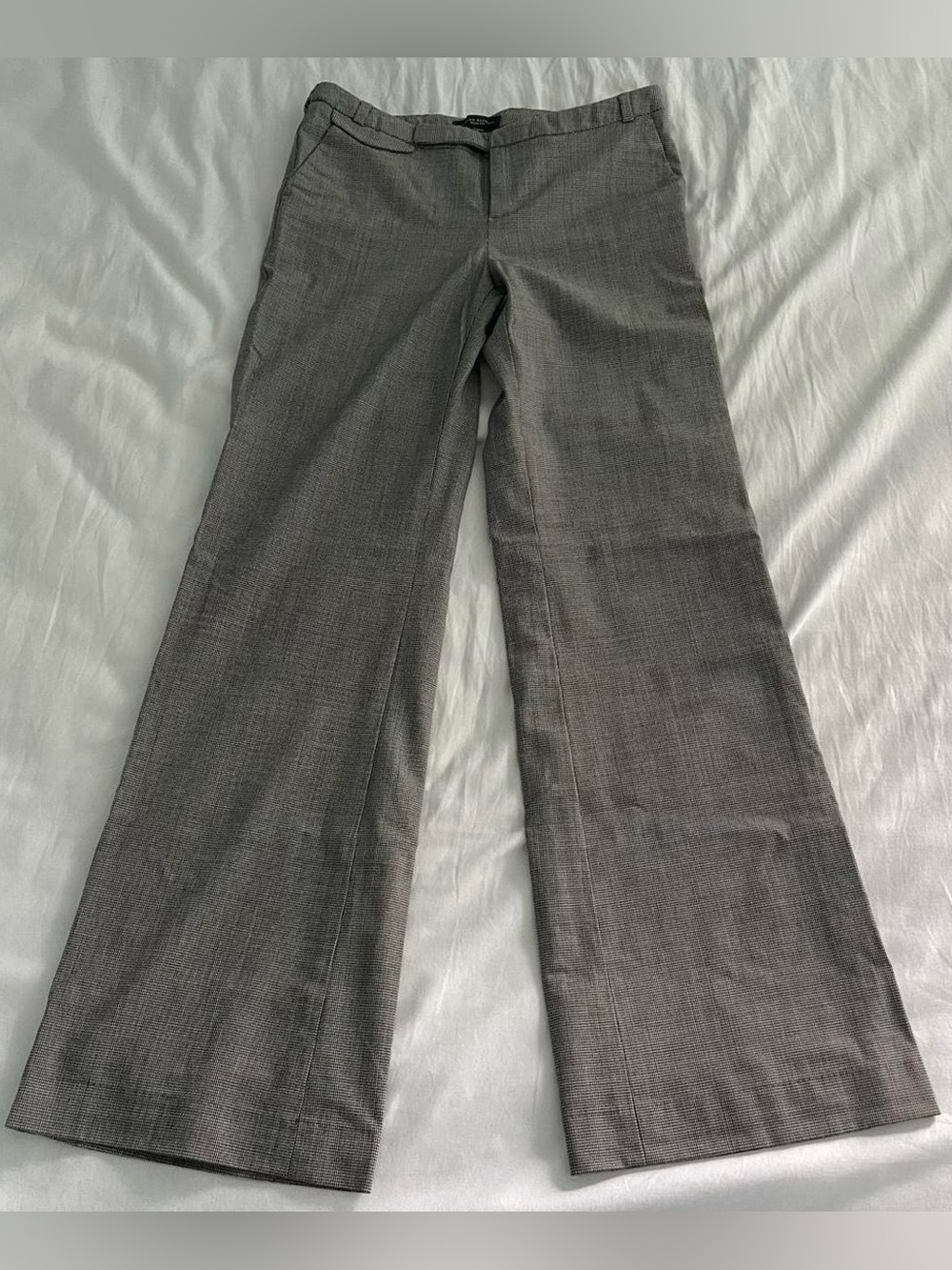Banana Republic Black and White Wool Micro-Houndstooth Pants